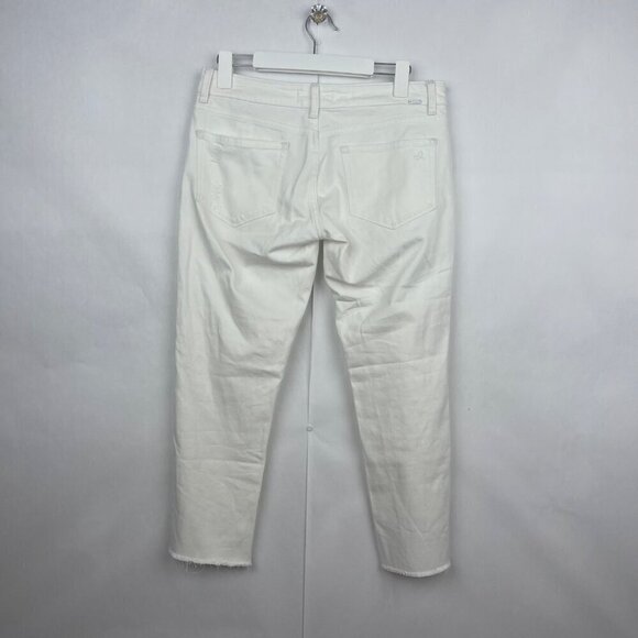 DL 1961 White Riley Cropped Boyfriend Jeans Size 27 - Picture 6 of 14